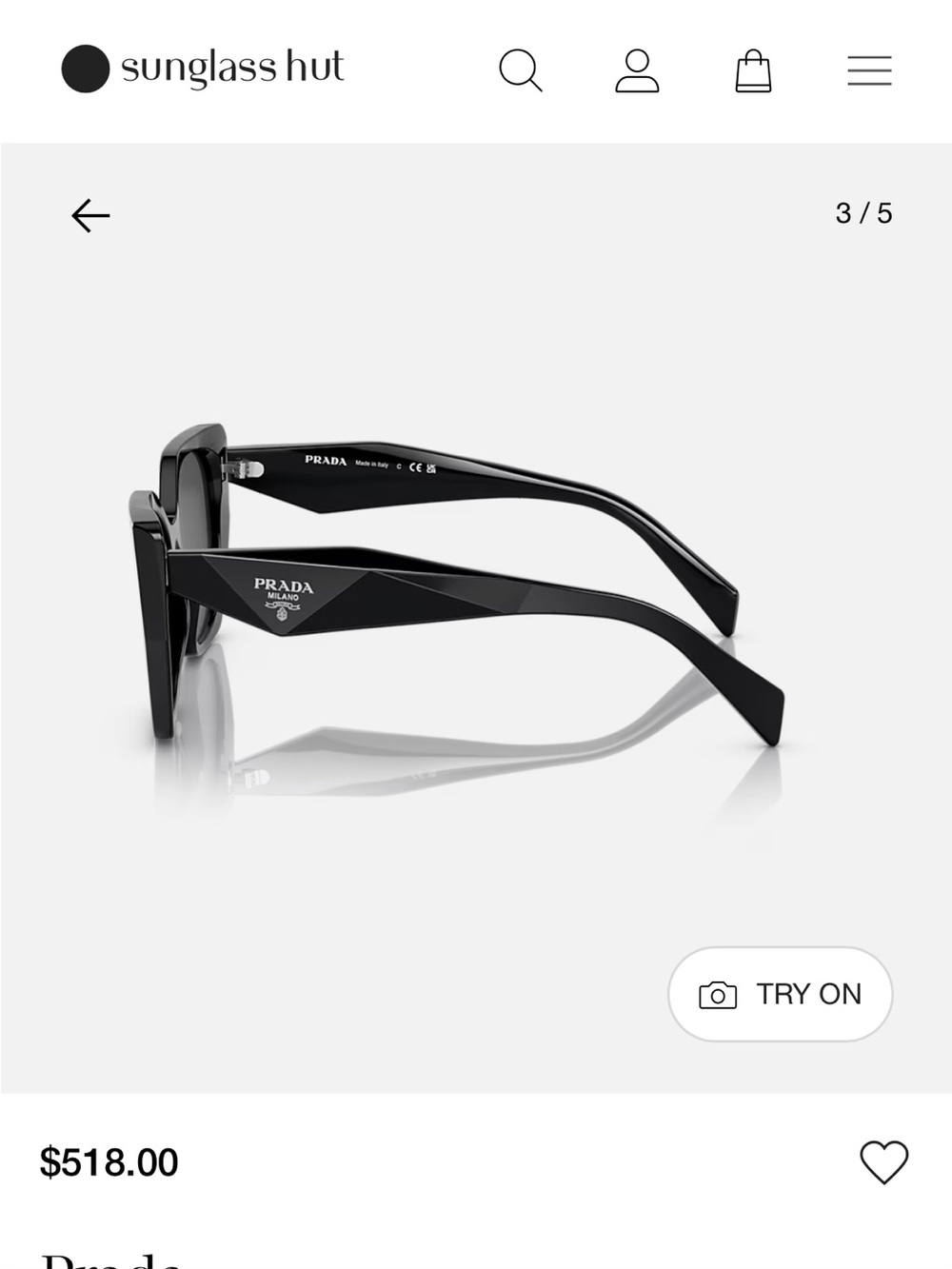 Prada 19Z Black Sunglasses - Picture 3 of 8